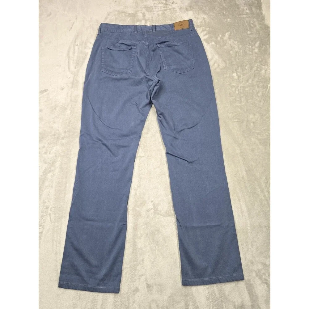 ​Peter Millar Crown Comfort Five-Pocket Pants Men's 38x32 Slate Blue Cotton...